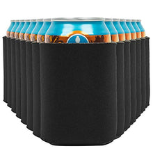 Load image into Gallery viewer, Blank Beer Can Coolers Sleeves (14-Pack) Soft Insulated Beer Can Cooler Sleeves - HTV Friendly Plain Black Can Sleeves for Soda, Beer &amp; Water Bottles - Blanks for Vinyl Projects Wedding Favors &amp; Gifts
