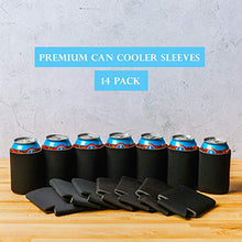 Load image into Gallery viewer, Blank Beer Can Coolers Sleeves (14-Pack) Soft Insulated Beer Can Cooler Sleeves - HTV Friendly Plain Black Can Sleeves for Soda, Beer &amp; Water Bottles - Blanks for Vinyl Projects Wedding Favors &amp; Gifts
