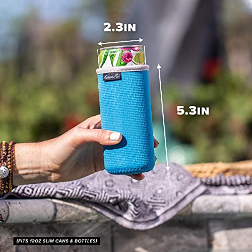  Lit Handlers Beer Coozy for Cans - Slim Can Coolers Made with  Insulated Neoprene Material - Machine-Washable & Tear-Resistant Skinny Can  Cover - Water Bottle Sleeves for Regular 12 oz Cans (